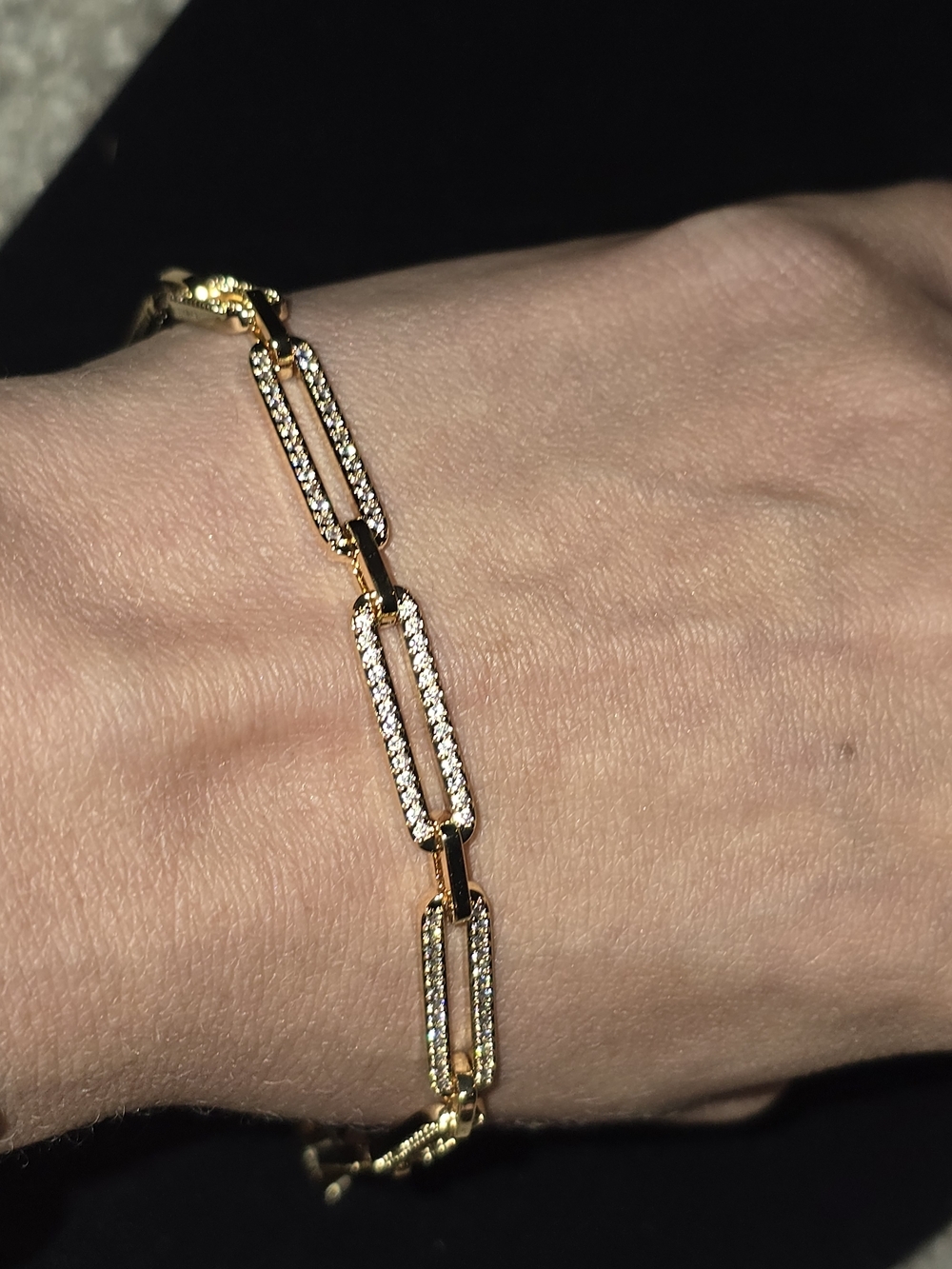 22kgp Dubai Gold Pavé Link Bracelet - Women's Jewelry